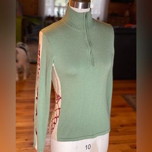 Smartwool Half Zip Pullover Mock Turtleneck Sweater Large Wool Ski Sweater